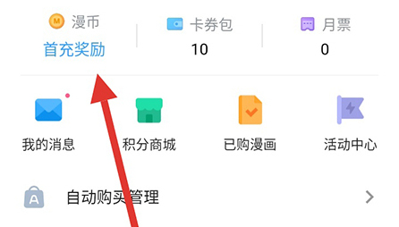 哔哩哔哩漫画充值页面