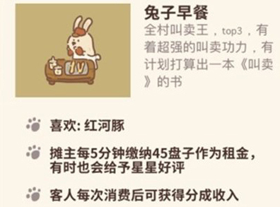 动物餐厅兔子早餐怎么解锁 摊主来访方法介绍